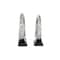Set of 2 Silver Porcelain Contemporary Yoga Sculpture, 10.5", 11.25"